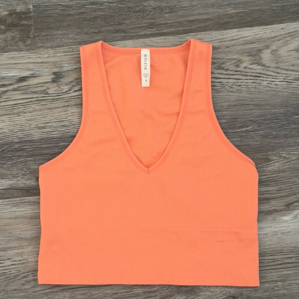 Orange Athleta sports bra top